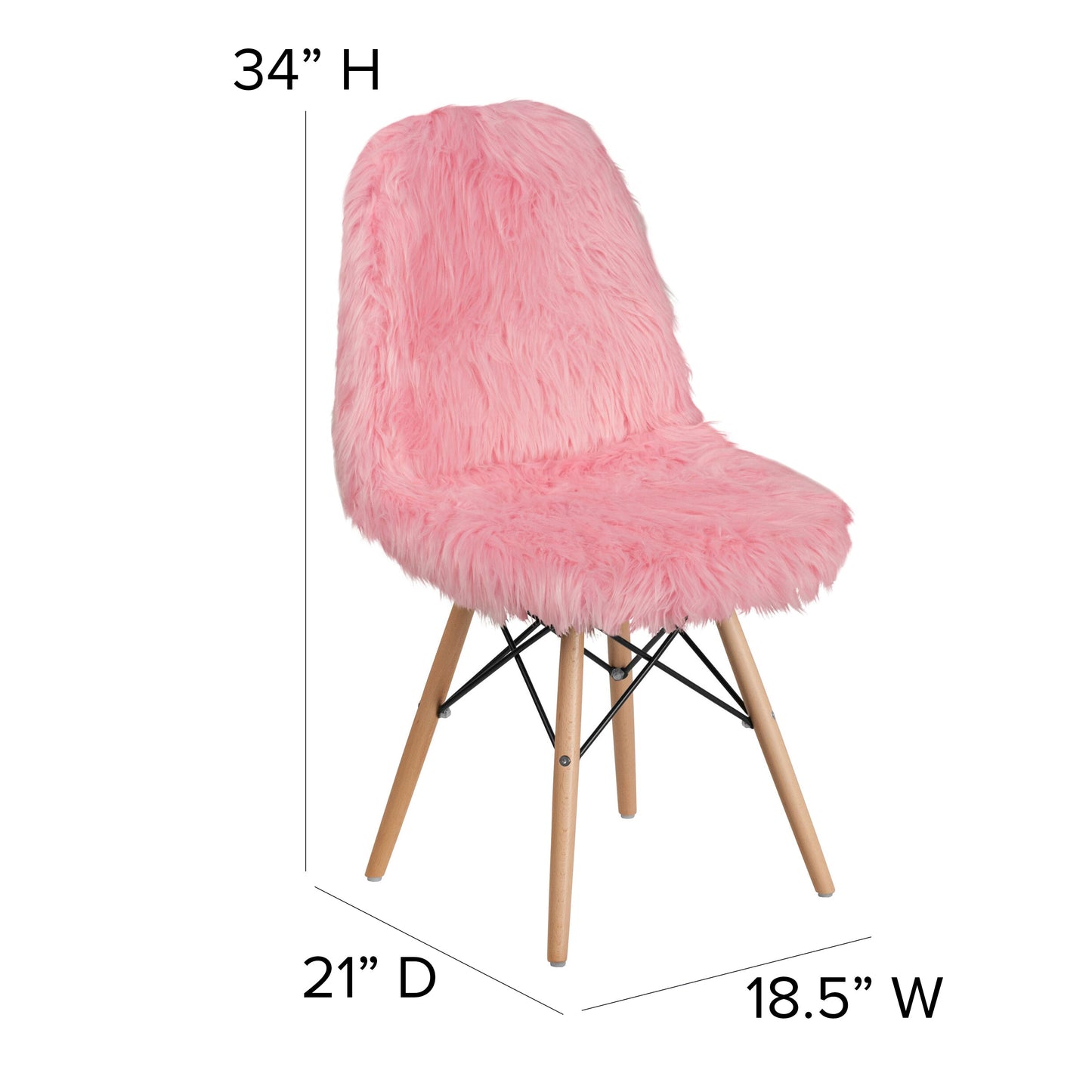 Light Pink Shaggy Chair DL-8-GG