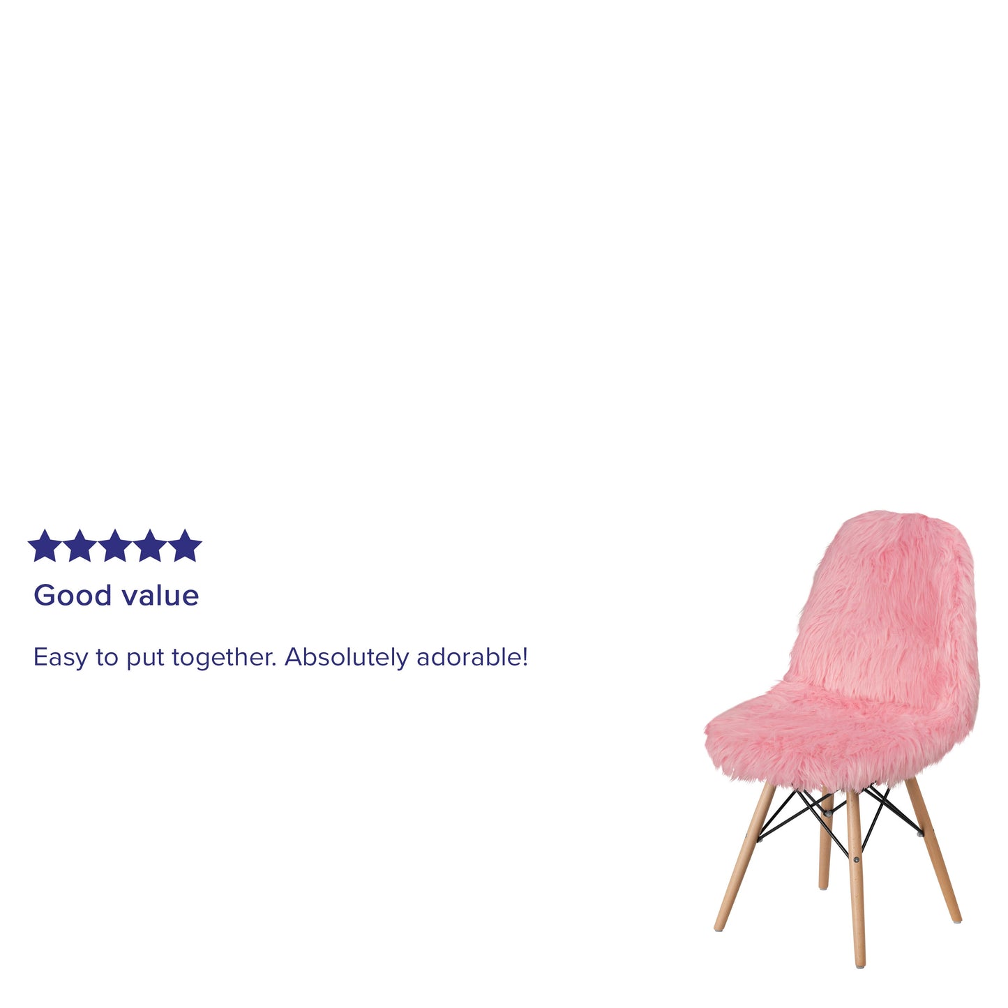 Light Pink Shaggy Chair DL-8-GG