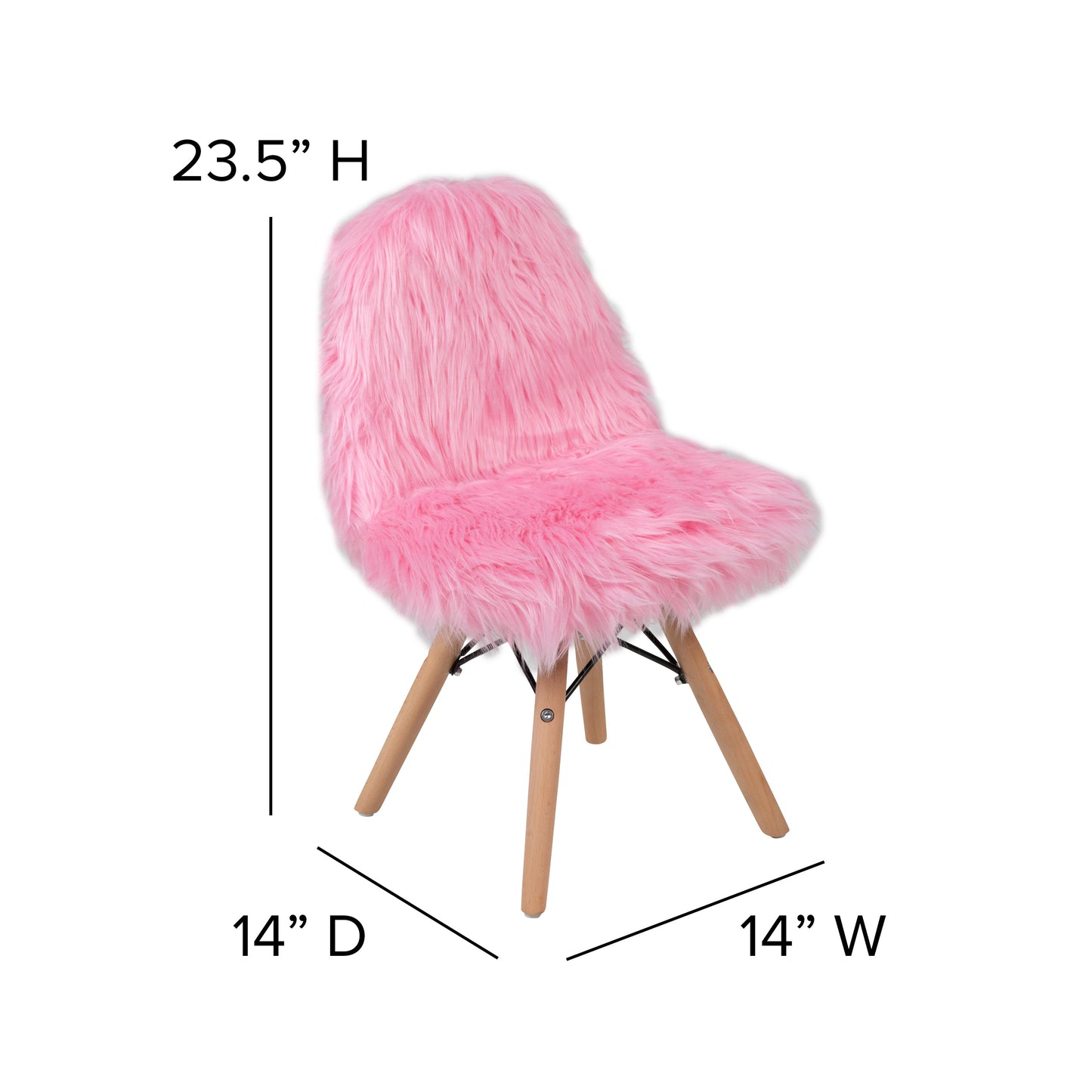 Kids Shaggy Light Pink Chair DL-DA2018-1-LP-GG