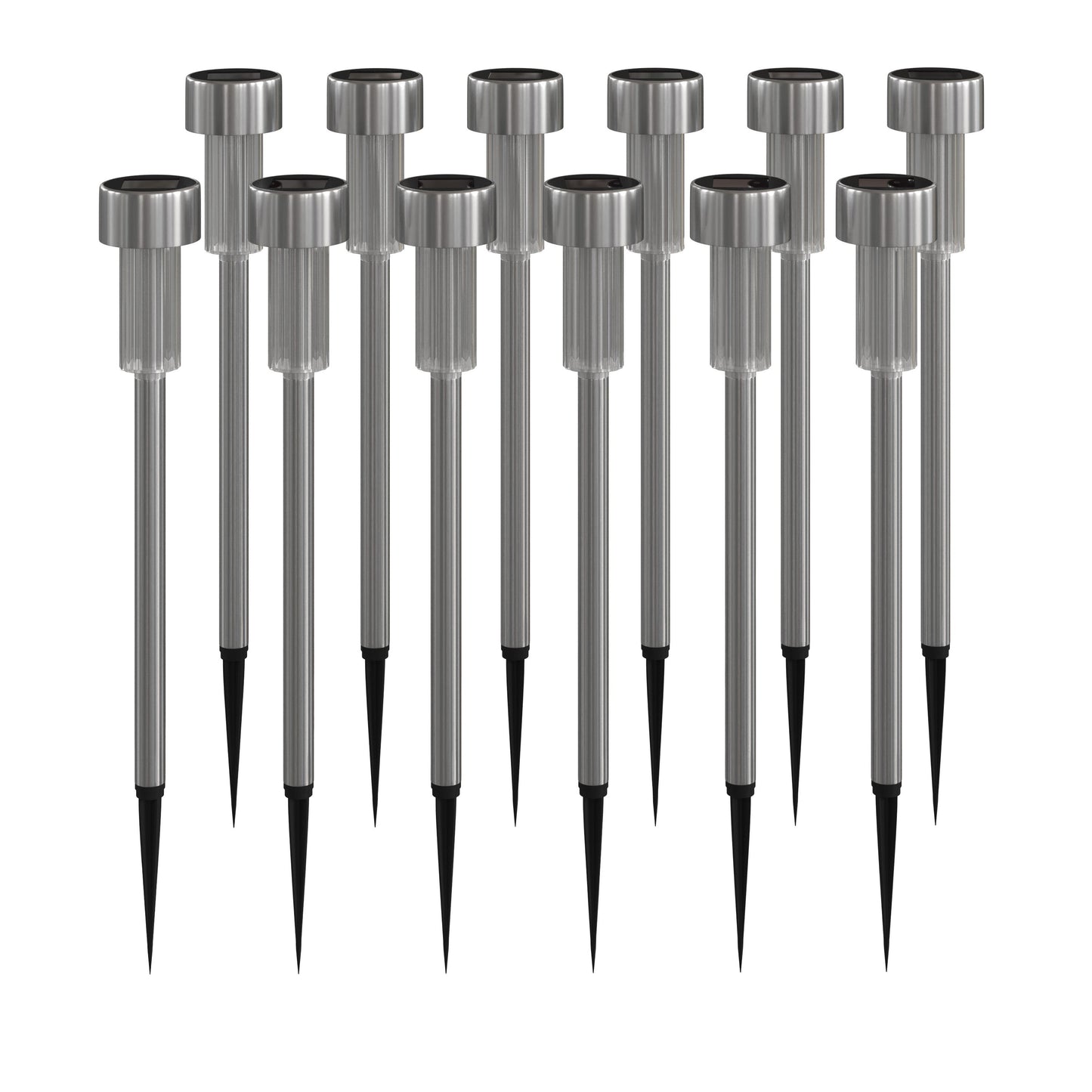 12 Pack Stainless Solar Lights DN-SL104-12-SS-GG