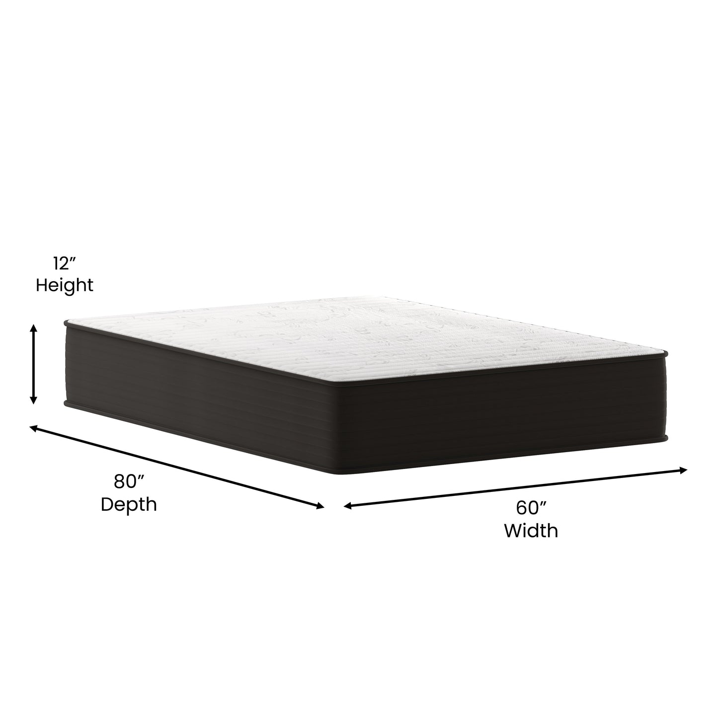 12 Inch Queen Hybrid Mattress DR-E230P-R-Q-12-GY-GG