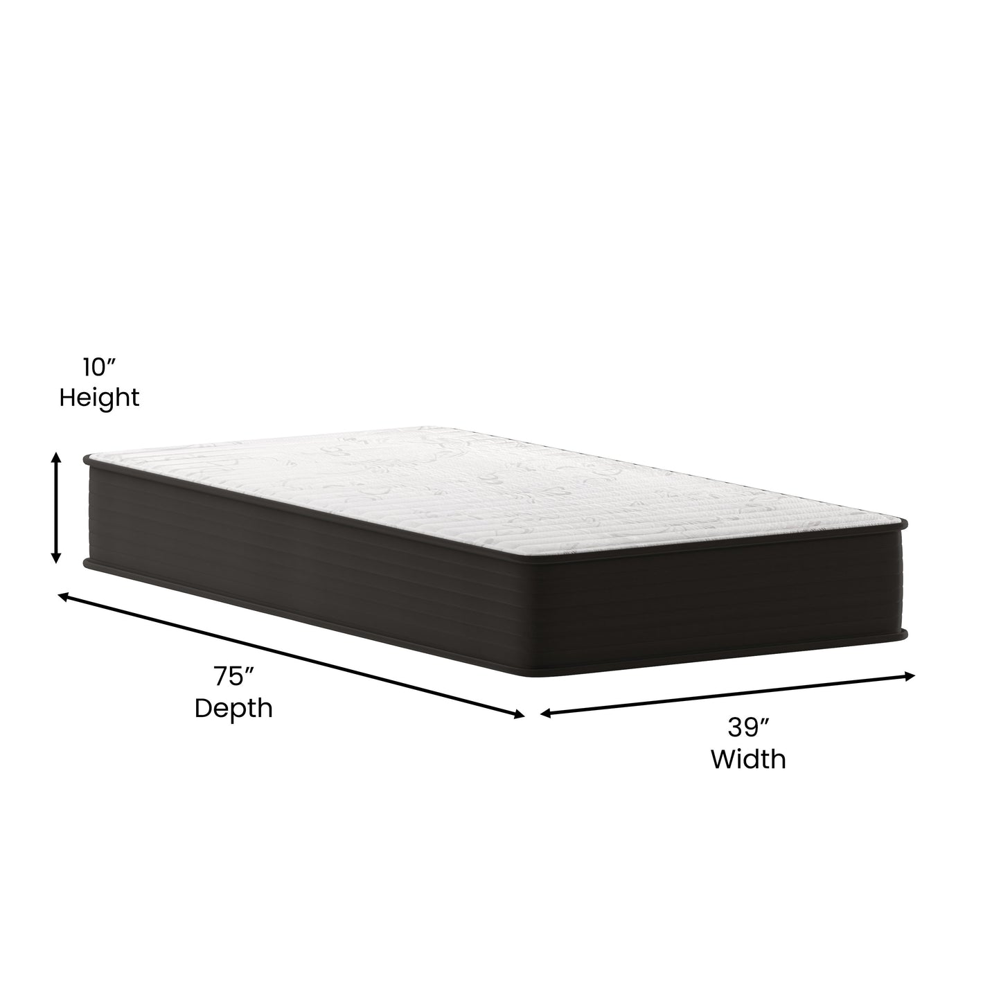 10 Inch Twin Hybrid Mattress DR-E230P-R-T-10-GY-GG