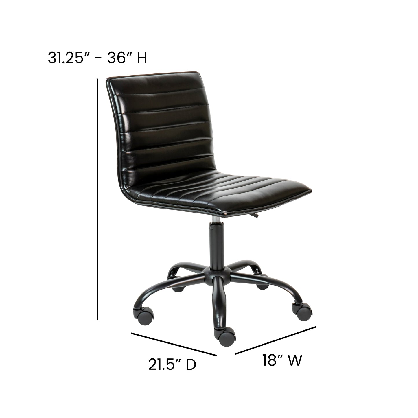 Black Low Back Task Chair DS-512B-BK-BK-GG