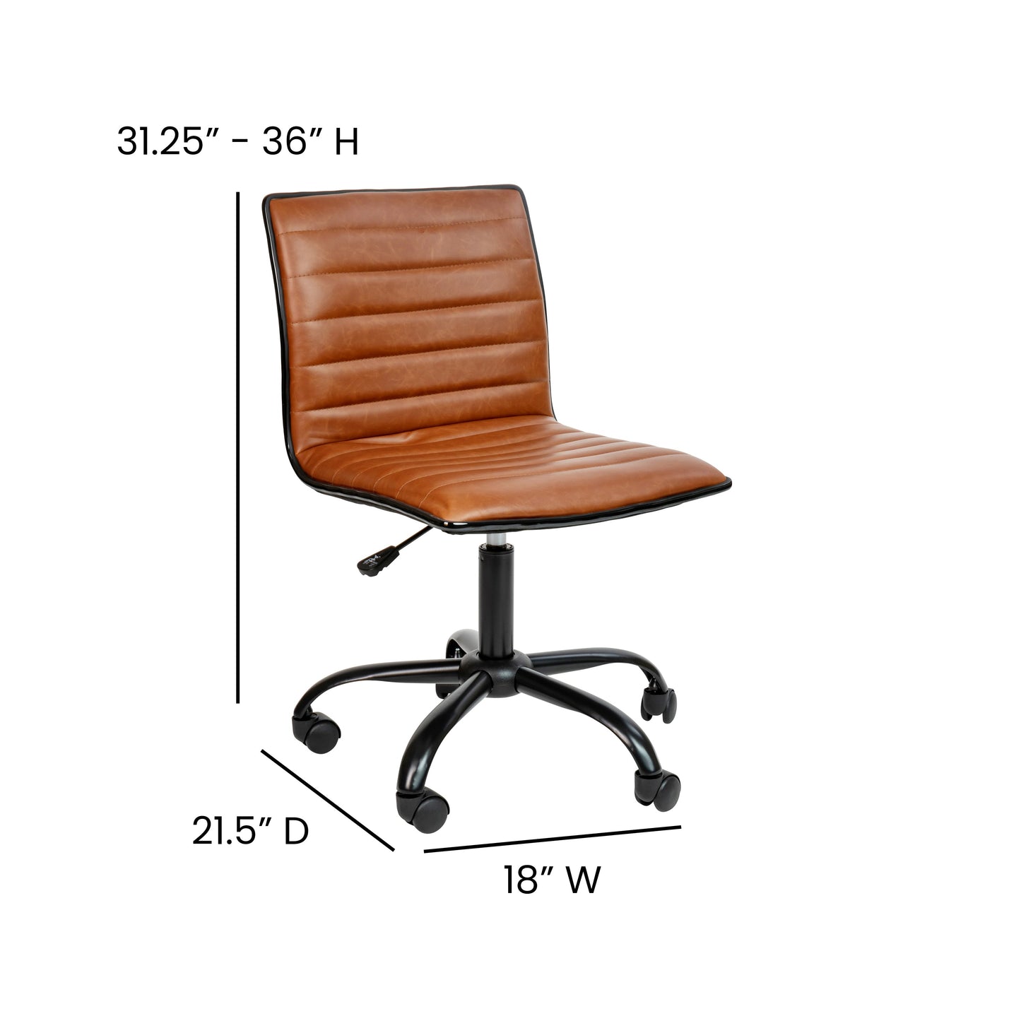 Brown Low Back Task Chair DS-512B-BR-BK-GG