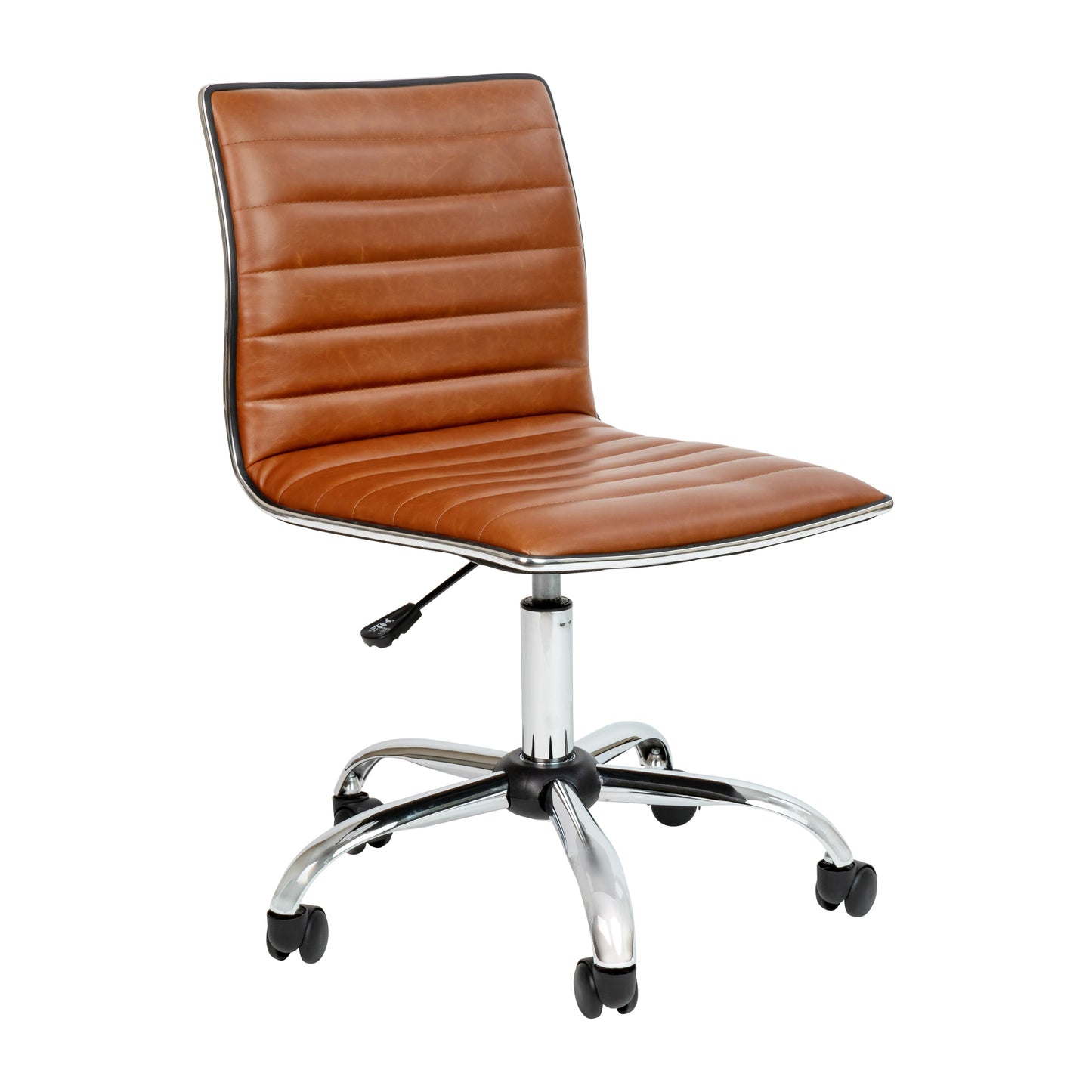 Brown Ribbed Task Office Chair DS-512B-BR-GG