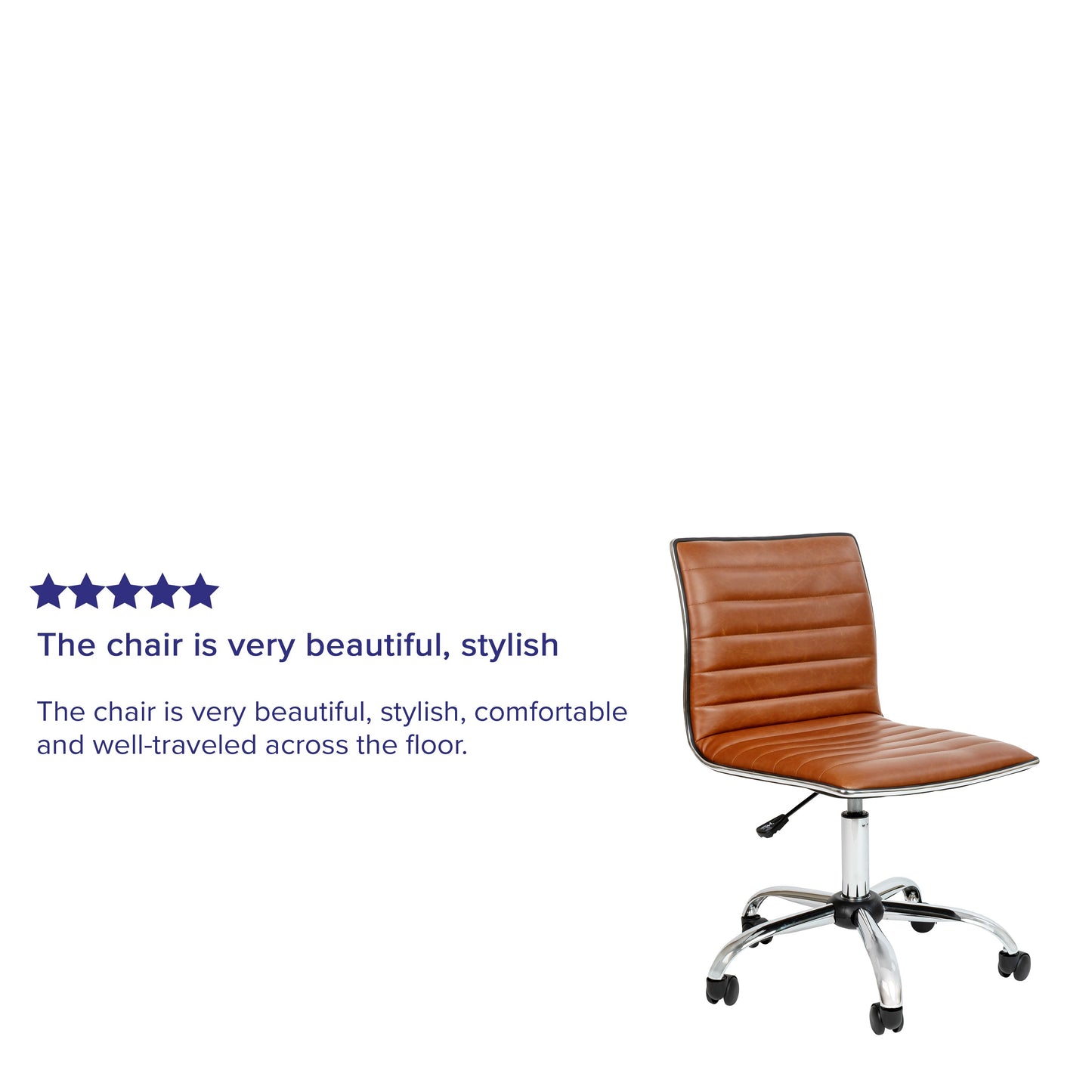 Brown Ribbed Task Office Chair DS-512B-BR-GG