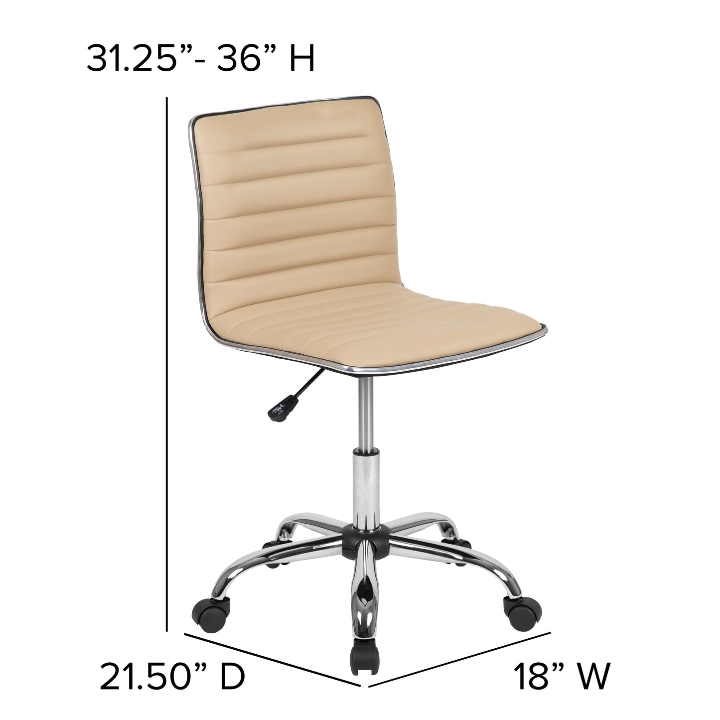 Tan Ribbed Task Office Chair DS-512B-TAN-GG