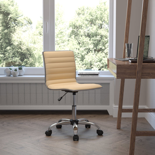 Tan Ribbed Task Office Chair DS-512B-TAN-GG