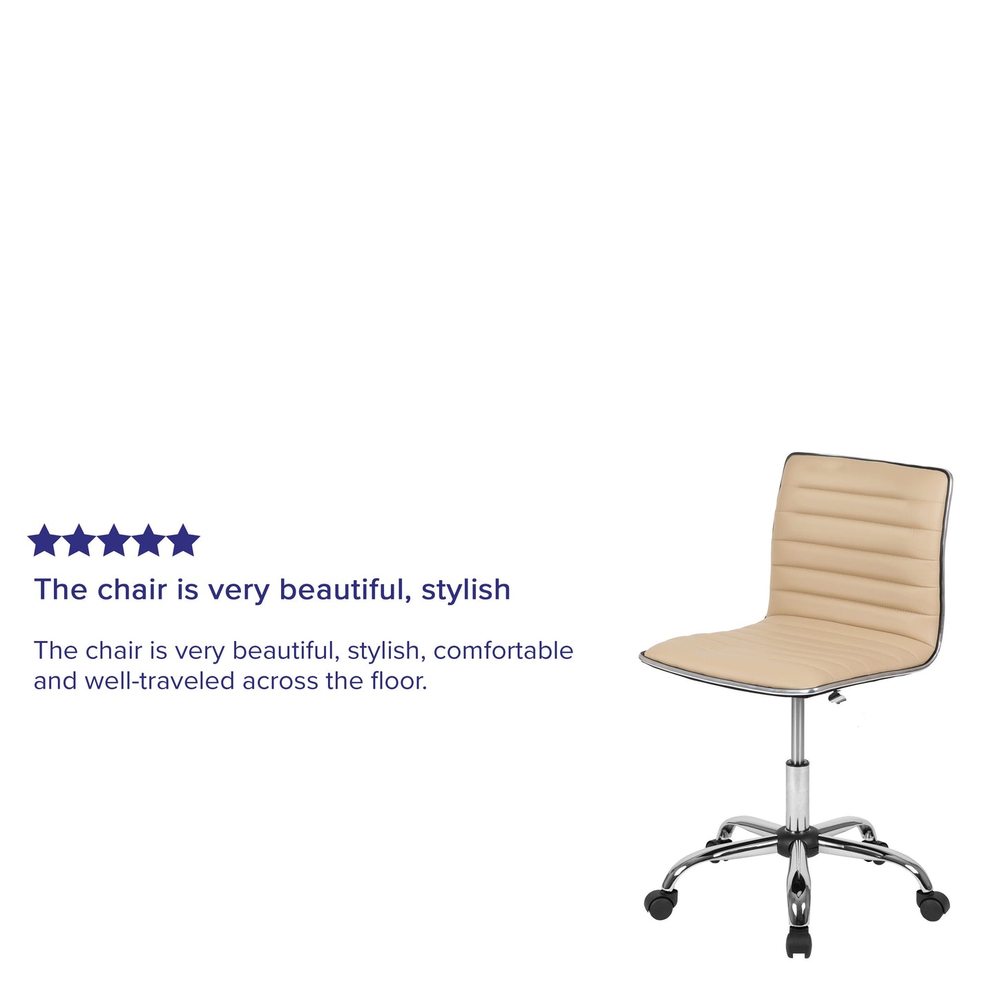 Tan Ribbed Task Office Chair DS-512B-TAN-GG