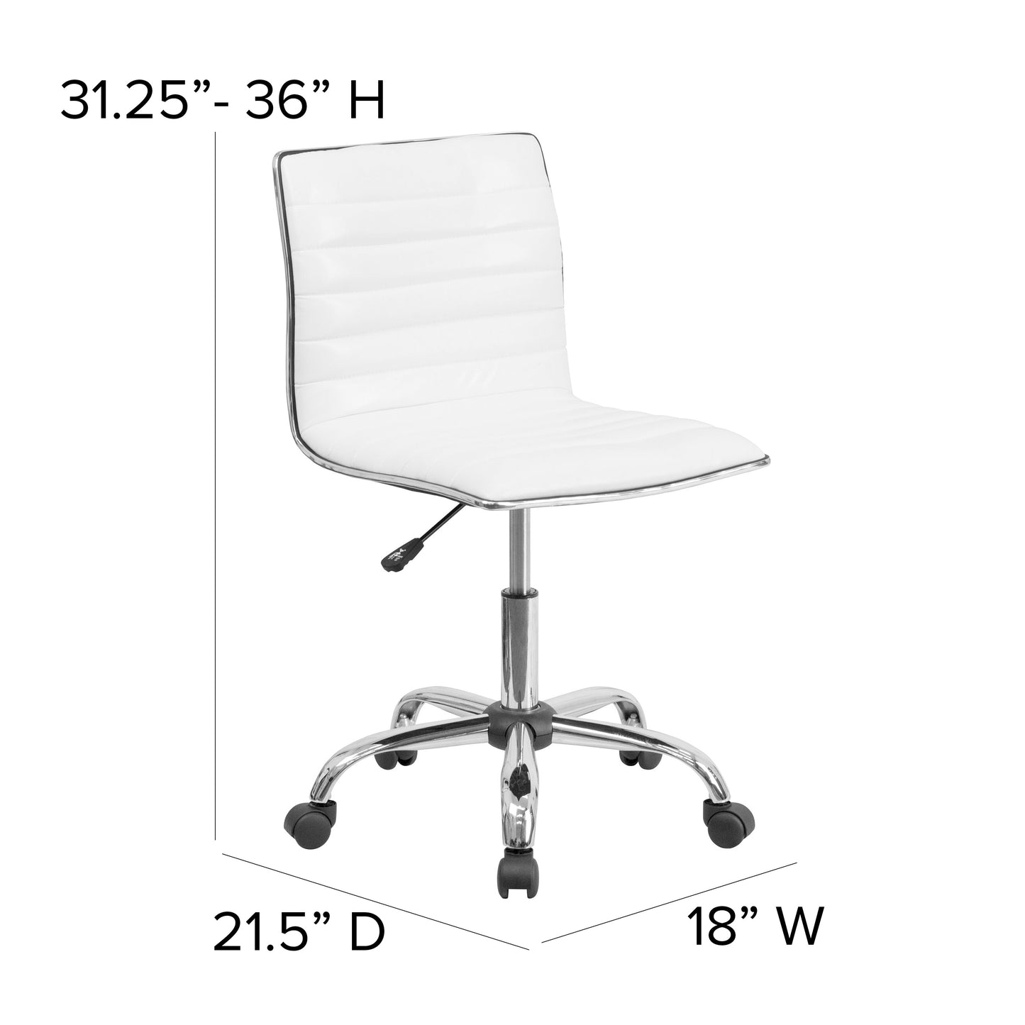 White Low Back Task Chair DS-512B-WH-GG