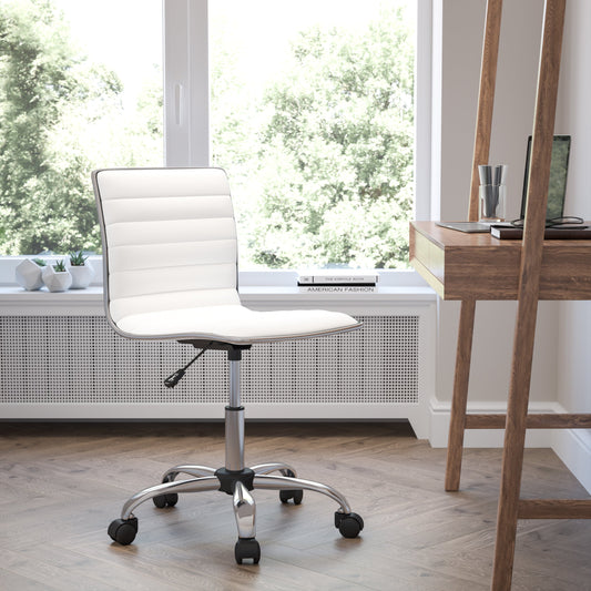 White Low Back Task Chair DS-512B-WH-GG