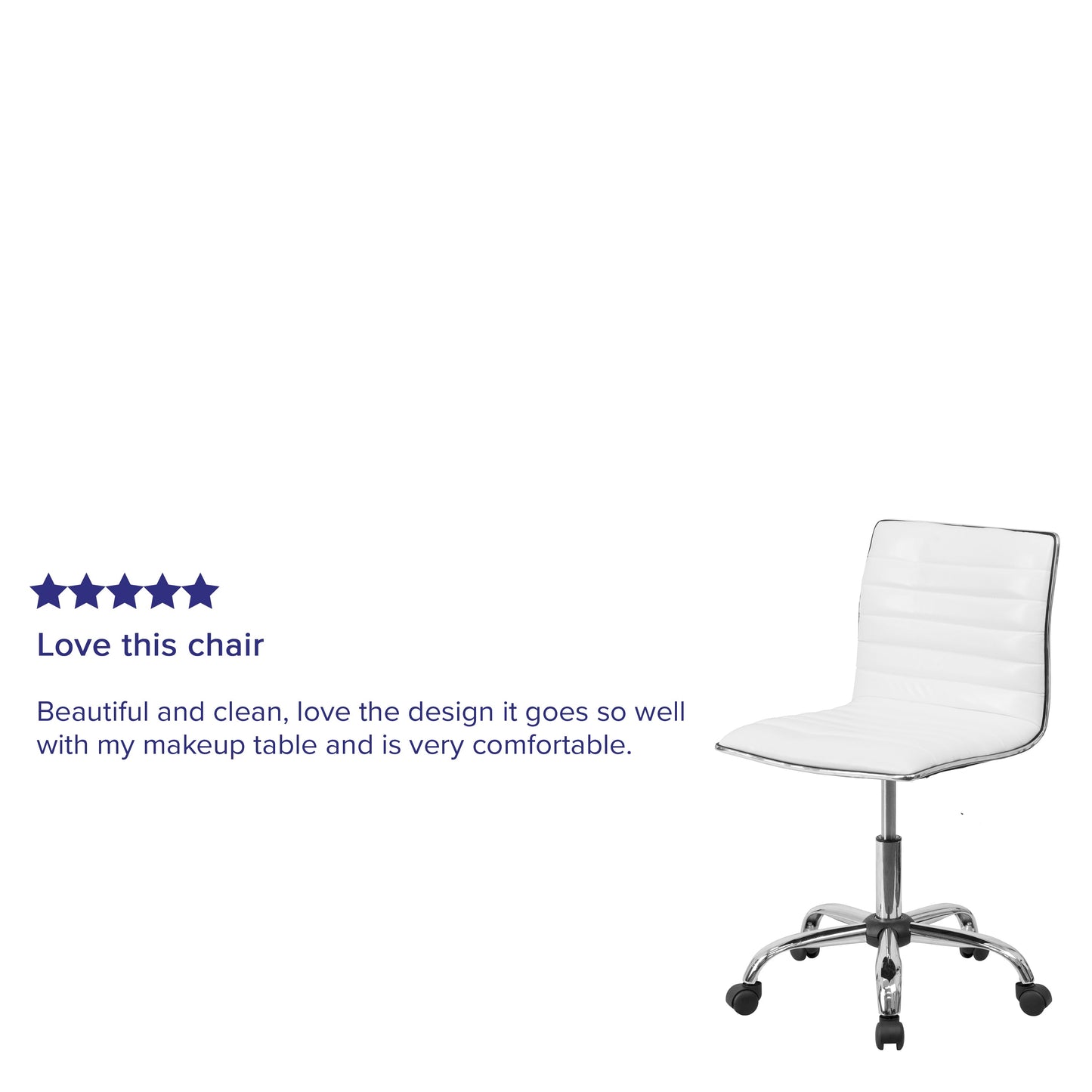 White Low Back Task Chair DS-512B-WH-GG