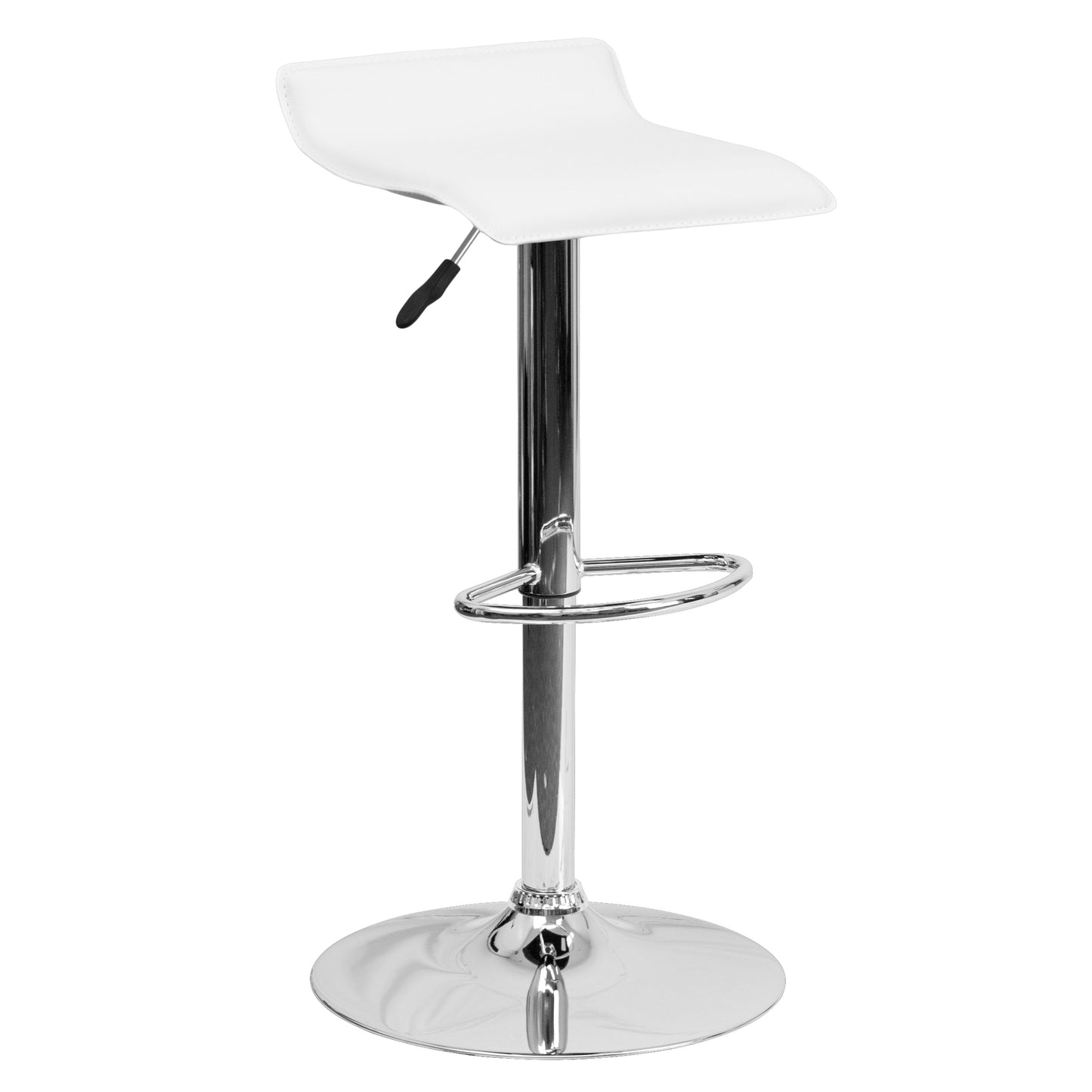 White Vinyl Barstool DS-801-CONT-WH-GG