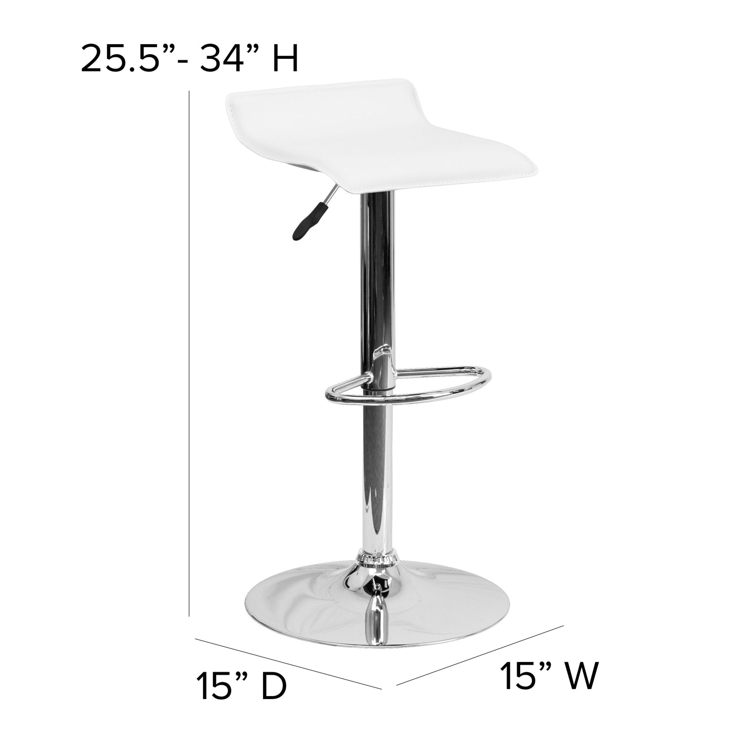 White Vinyl Barstool DS-801-CONT-WH-GG