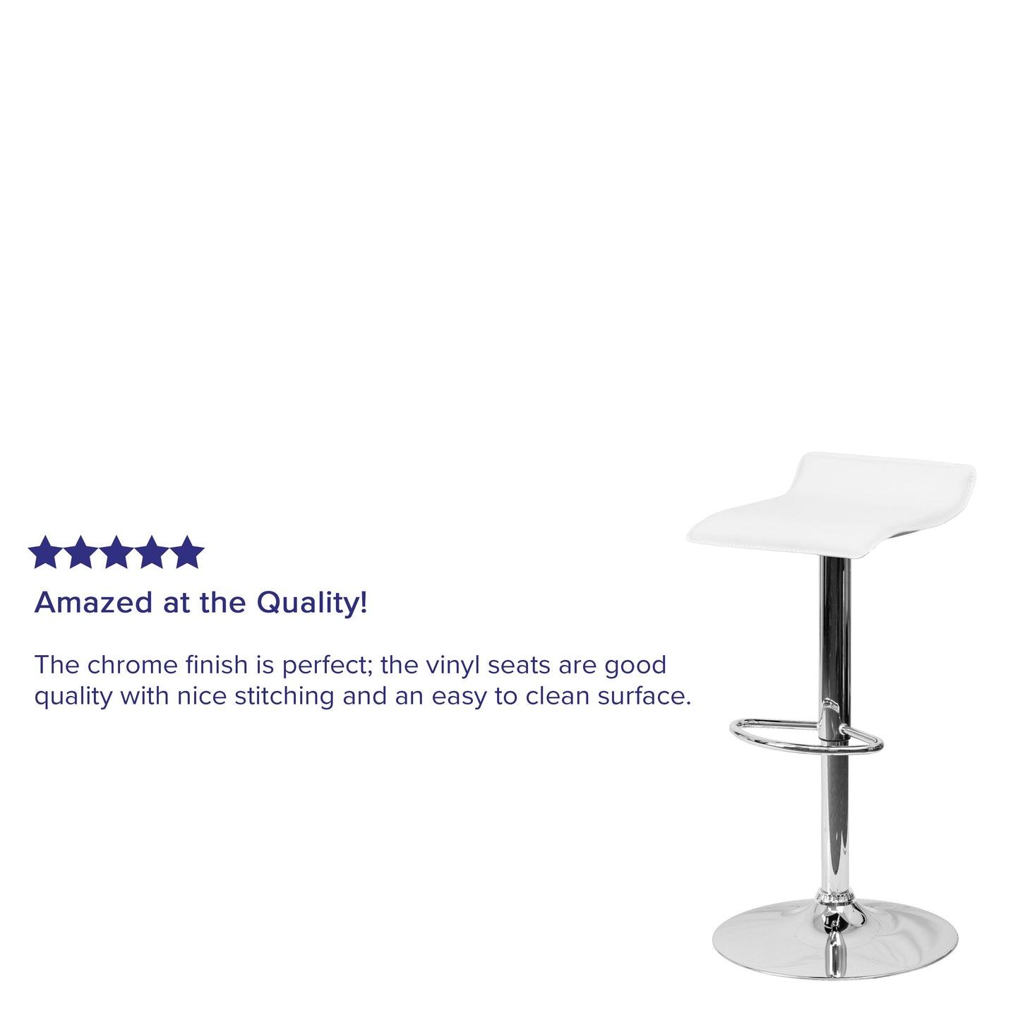 White Vinyl Barstool DS-801-CONT-WH-GG