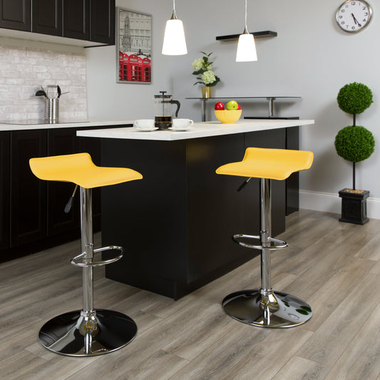 Yellow Vinyl Barstool DS-801-CONT-YEL-GG