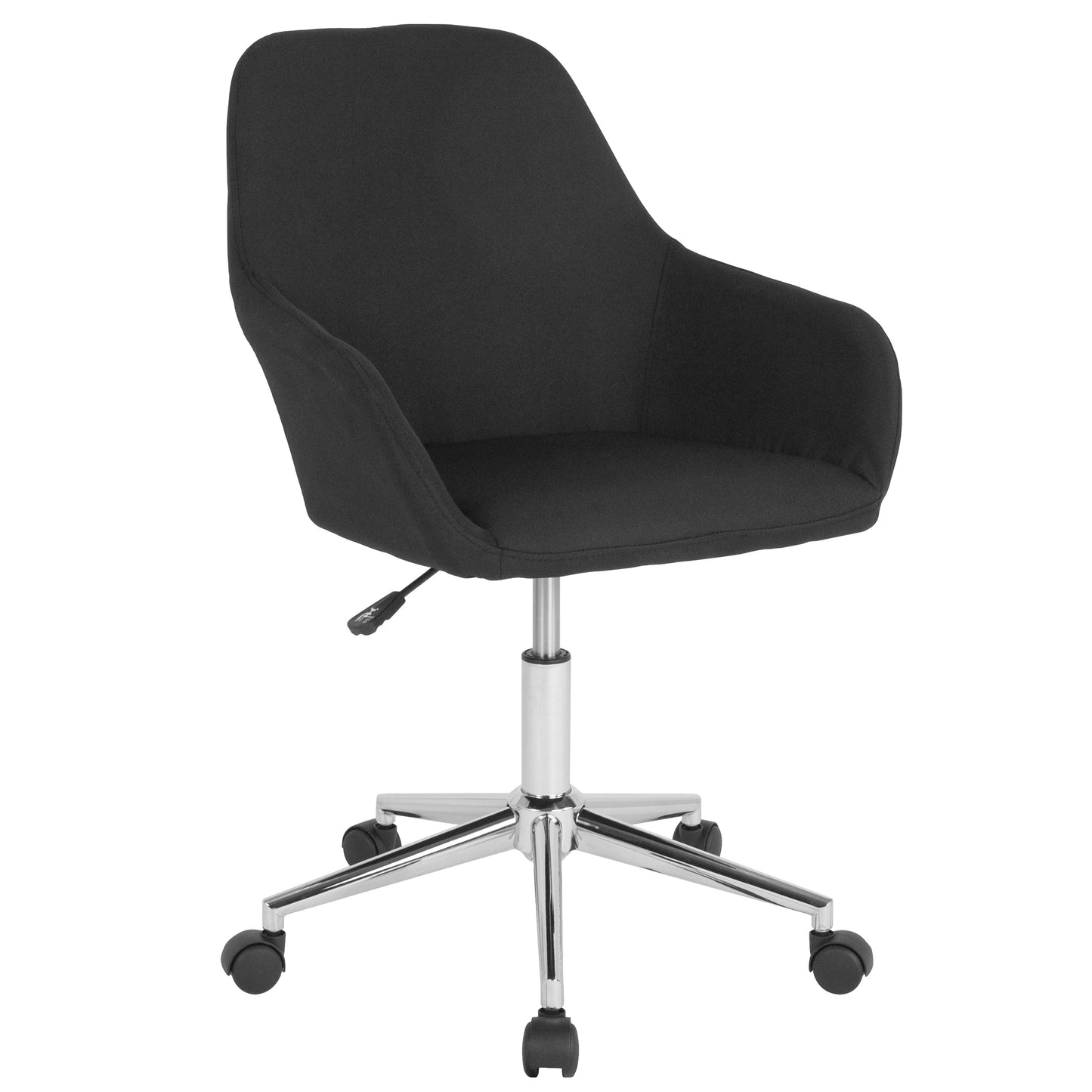 Black Fabric Mid-Back Chair DS-8012LB-BLK-F-GG