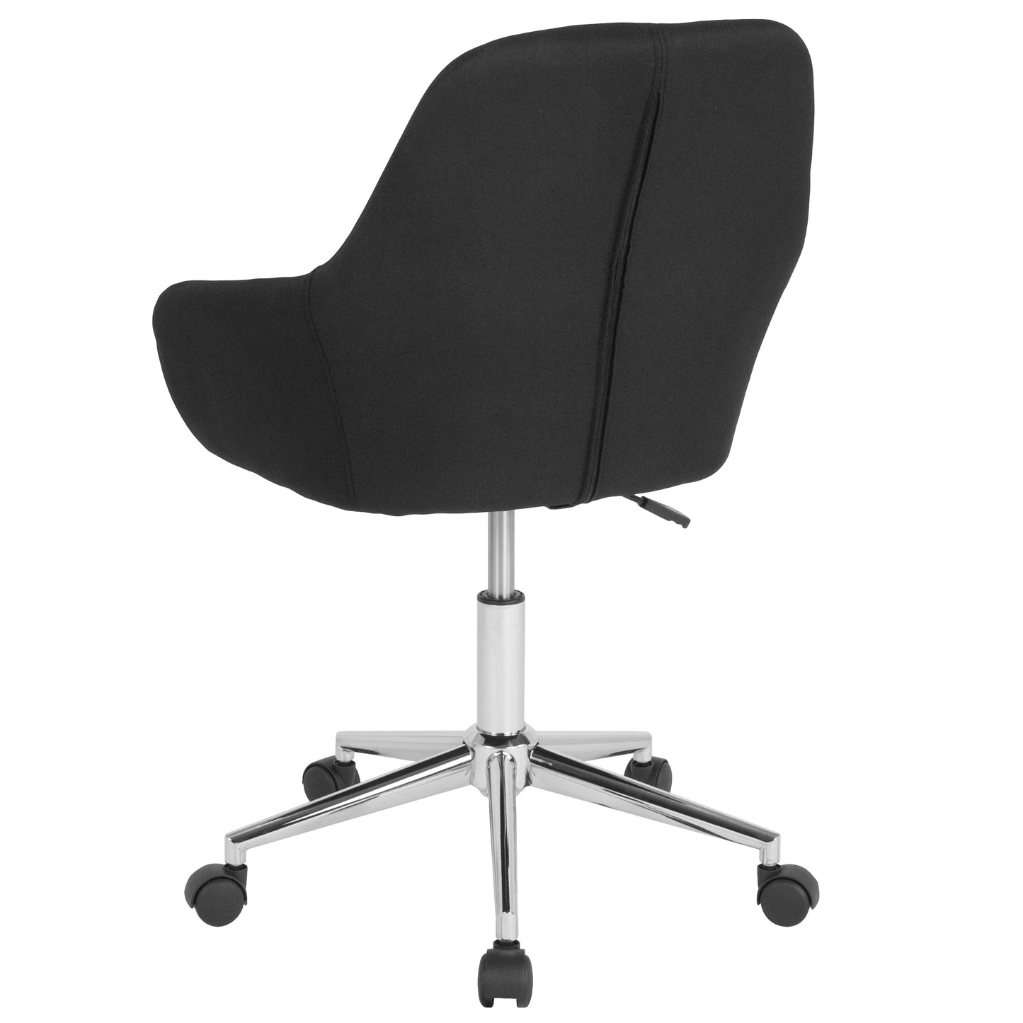 Black Fabric Mid-Back Chair DS-8012LB-BLK-F-GG