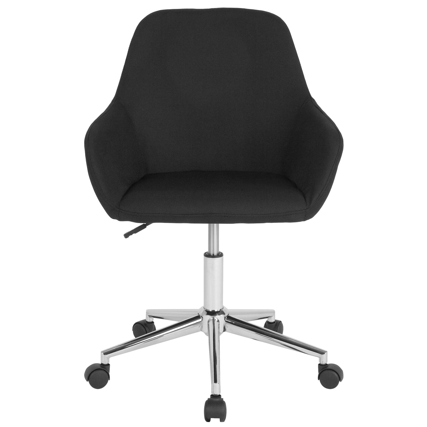 Black Fabric Mid-Back Chair DS-8012LB-BLK-F-GG