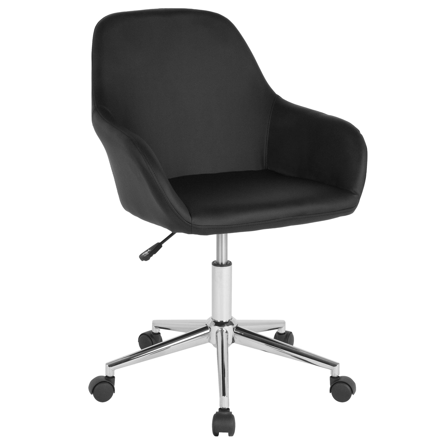 Black Leather Mid-Back Chair DS-8012LB-BLK-GG