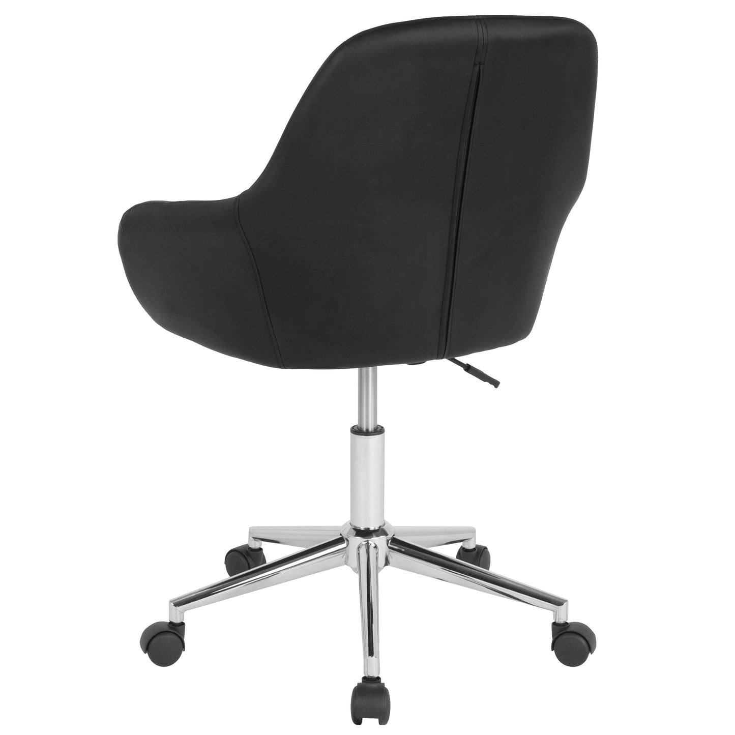 Black Leather Mid-Back Chair DS-8012LB-BLK-GG