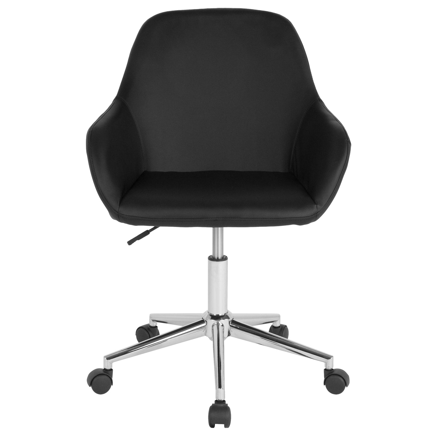 Black Leather Mid-Back Chair DS-8012LB-BLK-GG