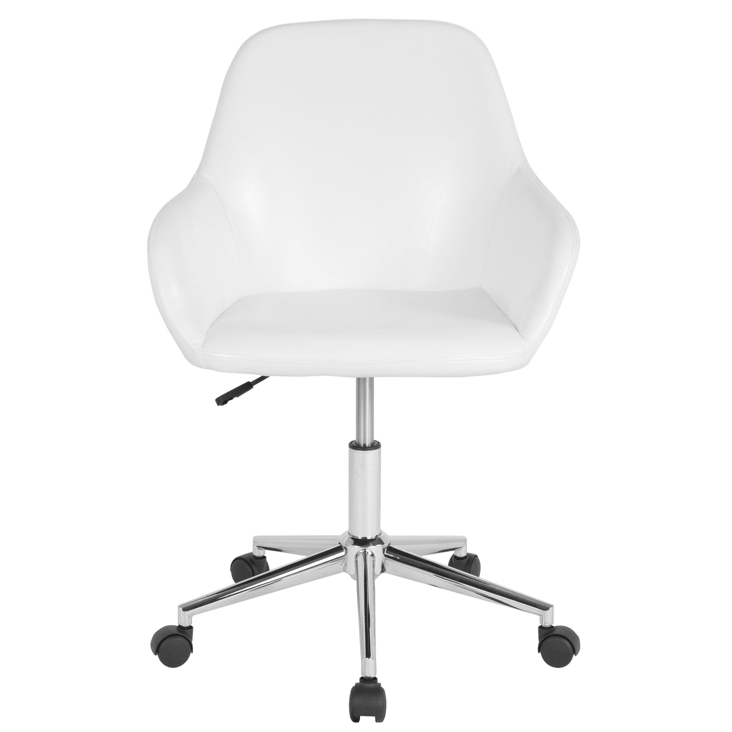 White Leather Mid-Back Chair DS-8012LB-WH-GG