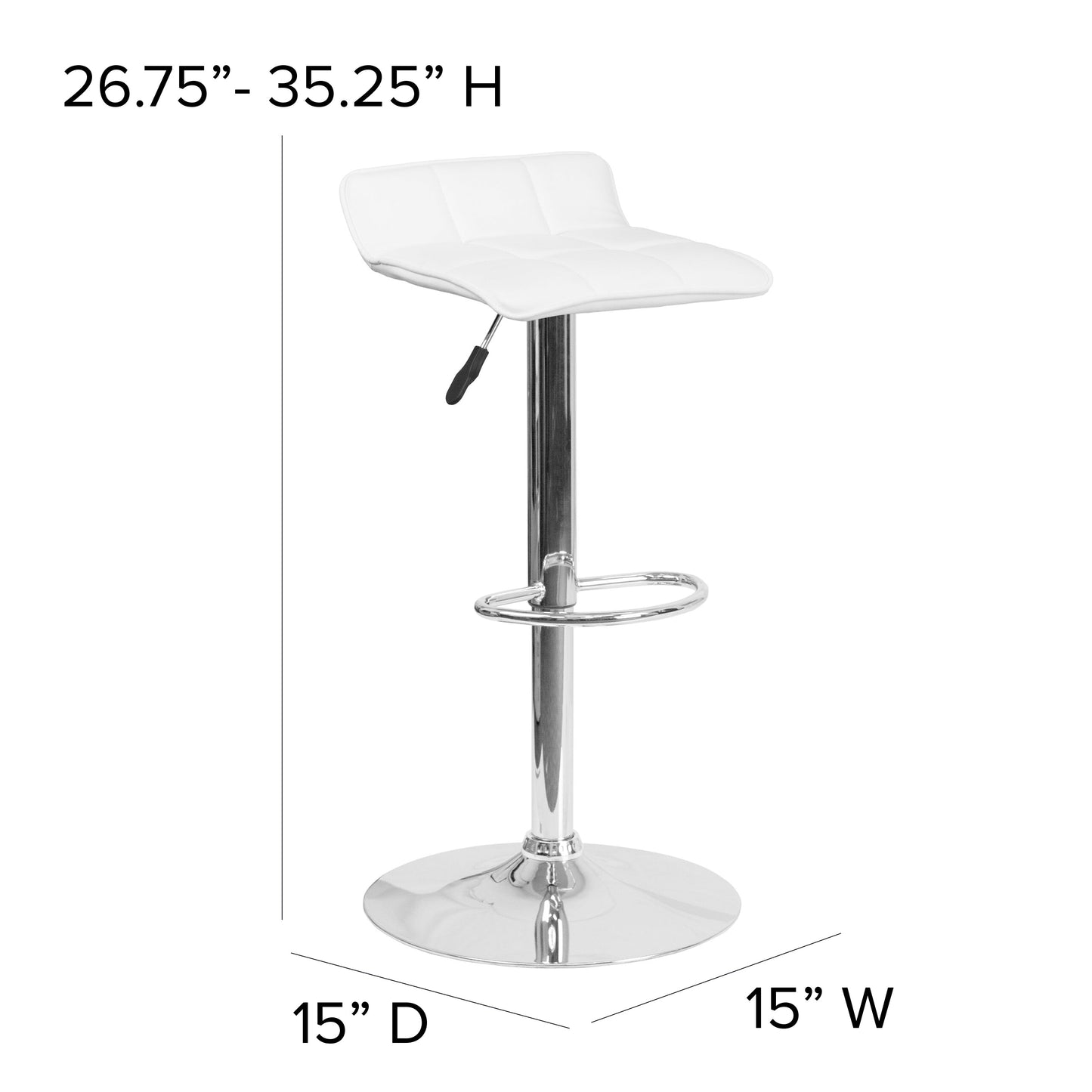 White Vinyl Barstool DS-801B-WH-GG