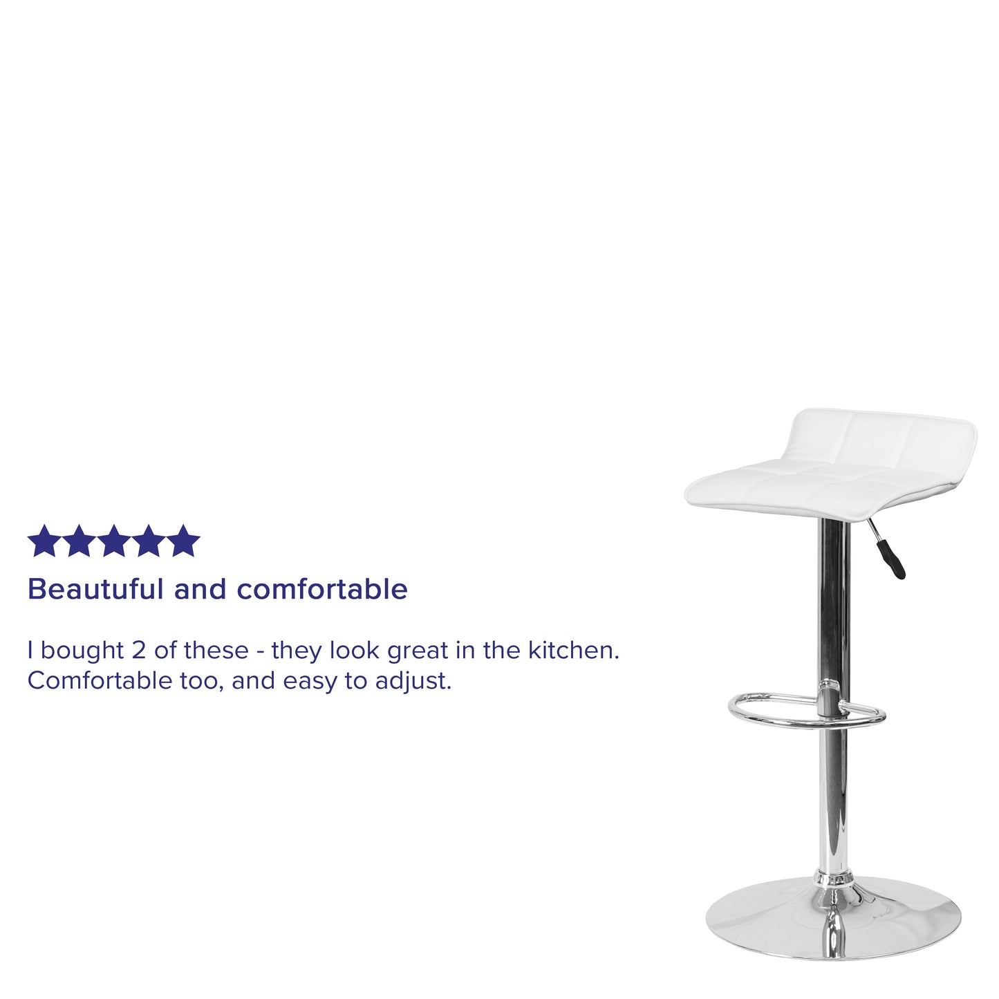 White Vinyl Barstool DS-801B-WH-GG