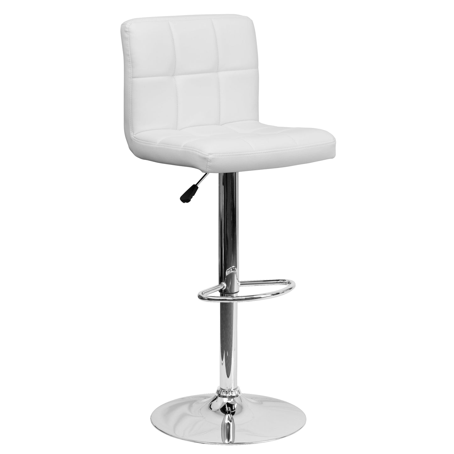 White Quilted Vinyl Barstool DS-810-MOD-WH-GG