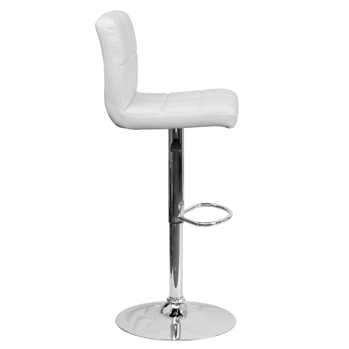 White Quilted Vinyl Barstool DS-810-MOD-WH-GG