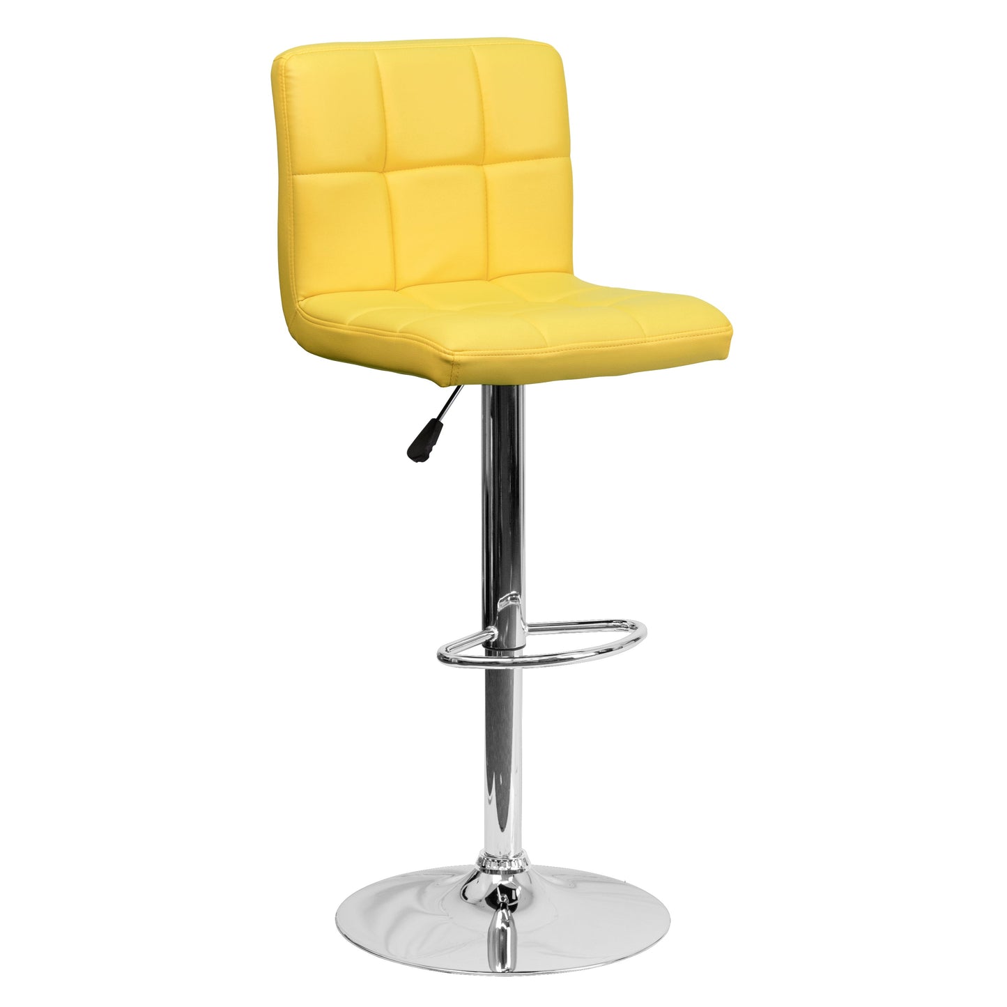 Yellow Quilted Vinyl Barstool DS-810-MOD-YEL-GG