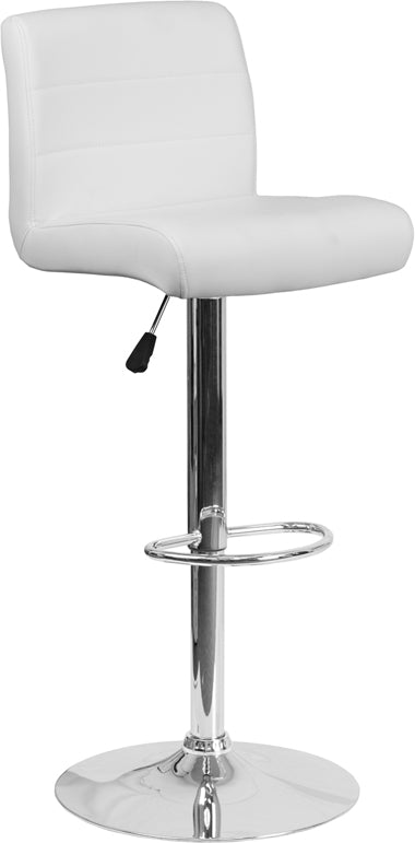 White Vinyl Barstool DS-8101B-WH-GG