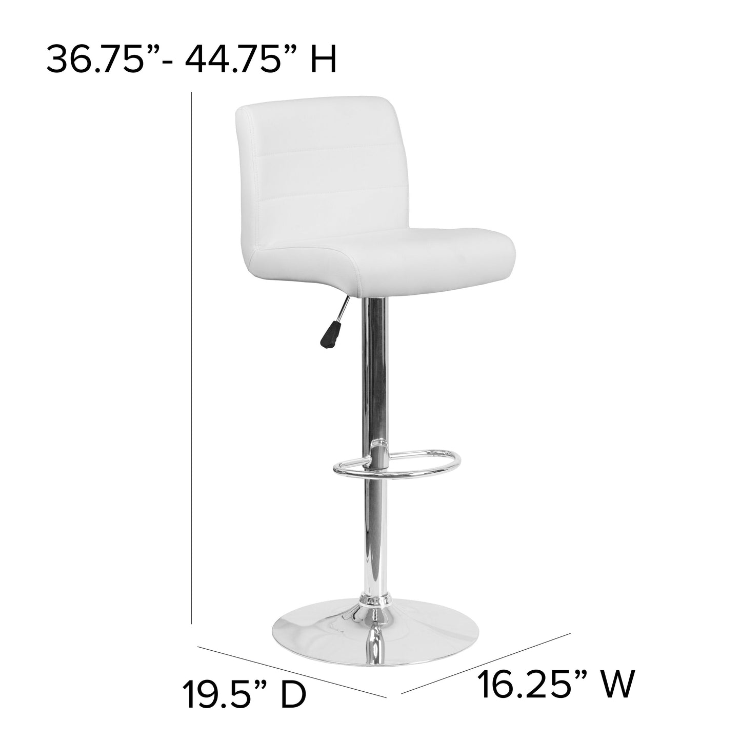 White Vinyl Barstool DS-8101B-WH-GG