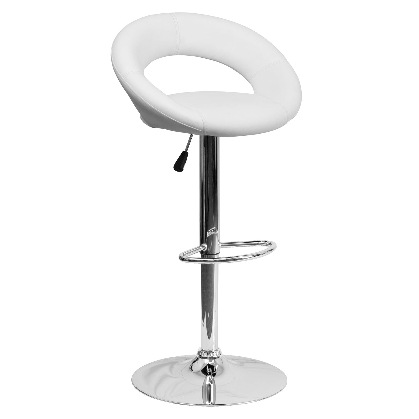 White Vinyl Barstool DS-811-WH-GG