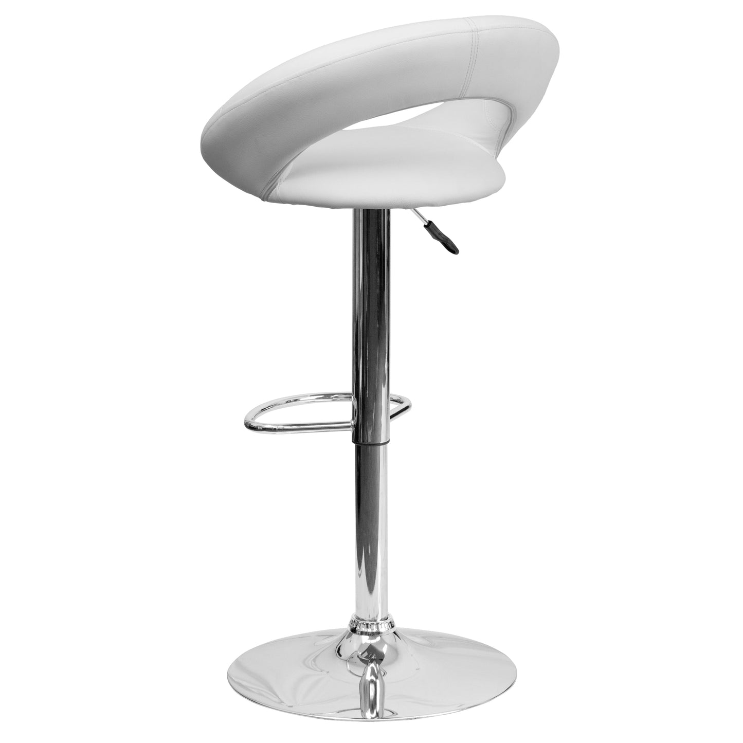 White Vinyl Barstool DS-811-WH-GG