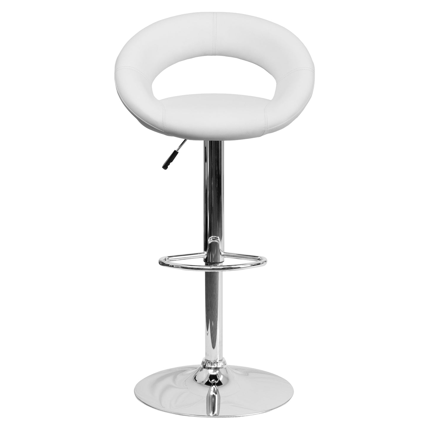 White Vinyl Barstool DS-811-WH-GG