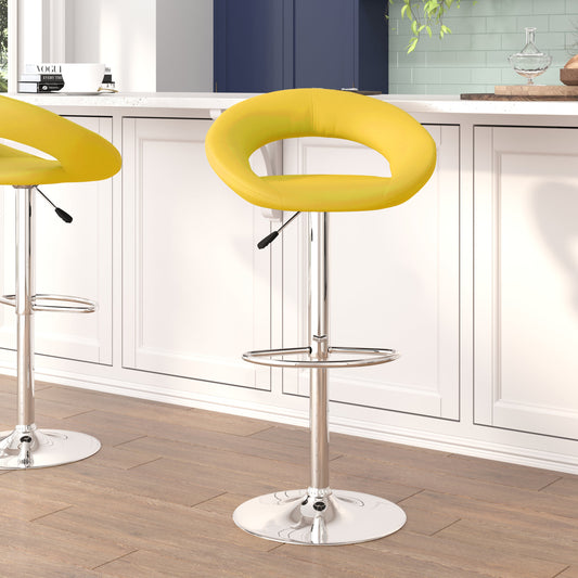 Yellow Vinyl Barstool DS-811-YEL-GG