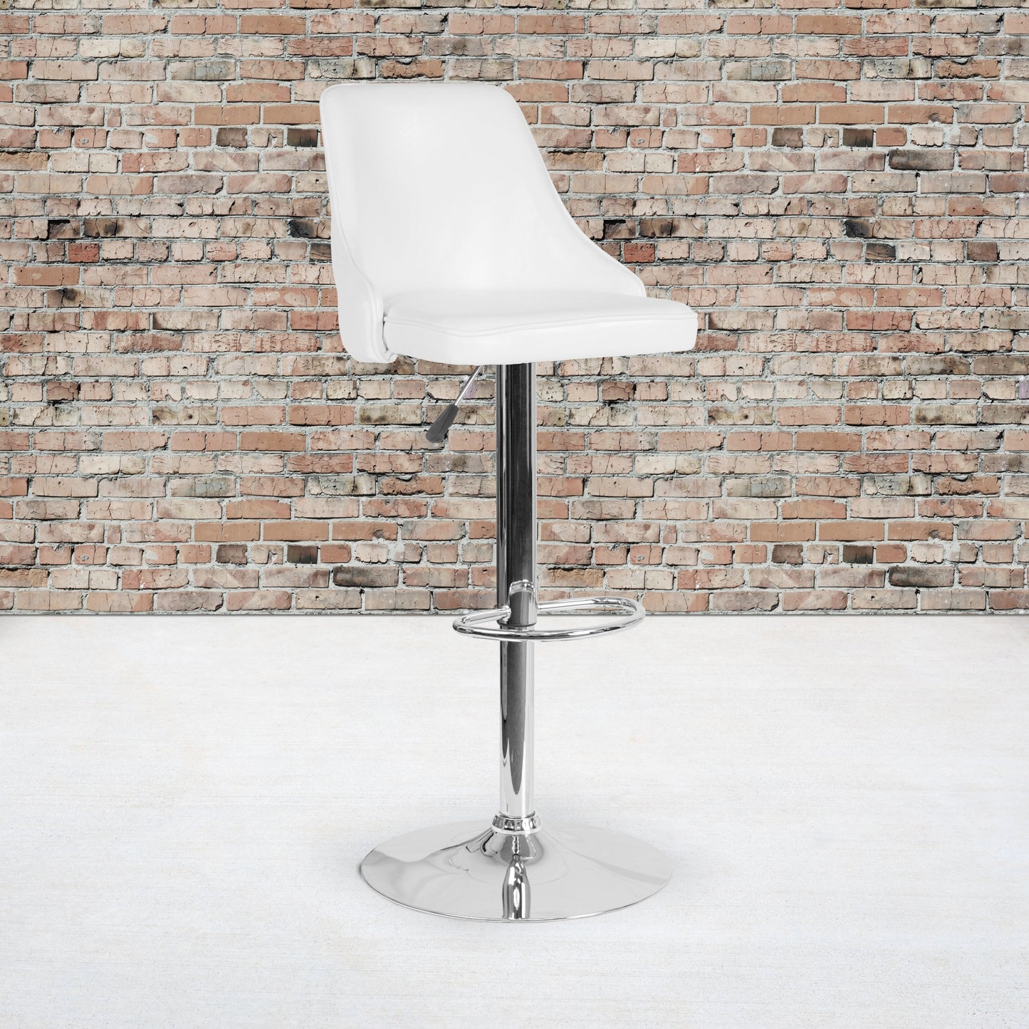 White Leather Barstool DS-8121A-WH-GG