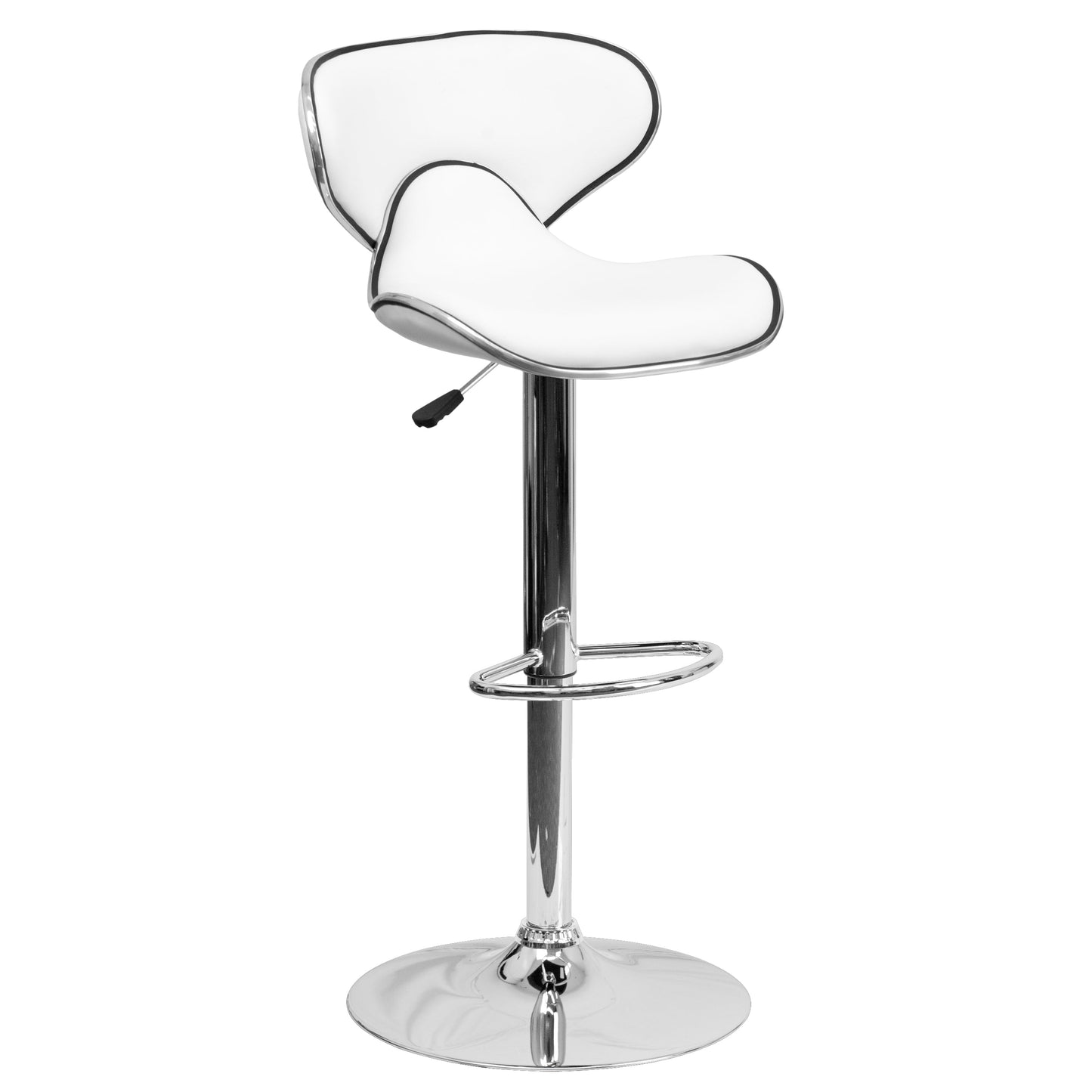 White Vinyl Barstool DS-815-WH-GG