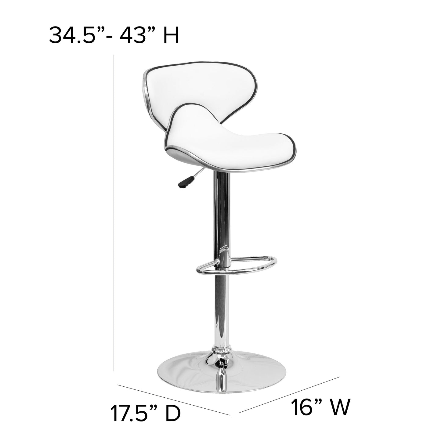 White Vinyl Barstool DS-815-WH-GG