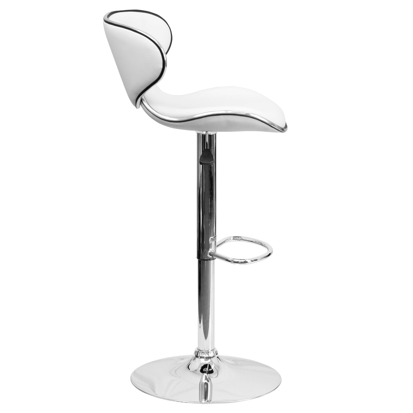 White Vinyl Barstool DS-815-WH-GG