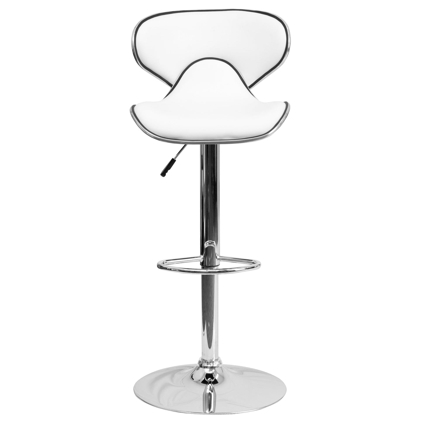 White Vinyl Barstool DS-815-WH-GG