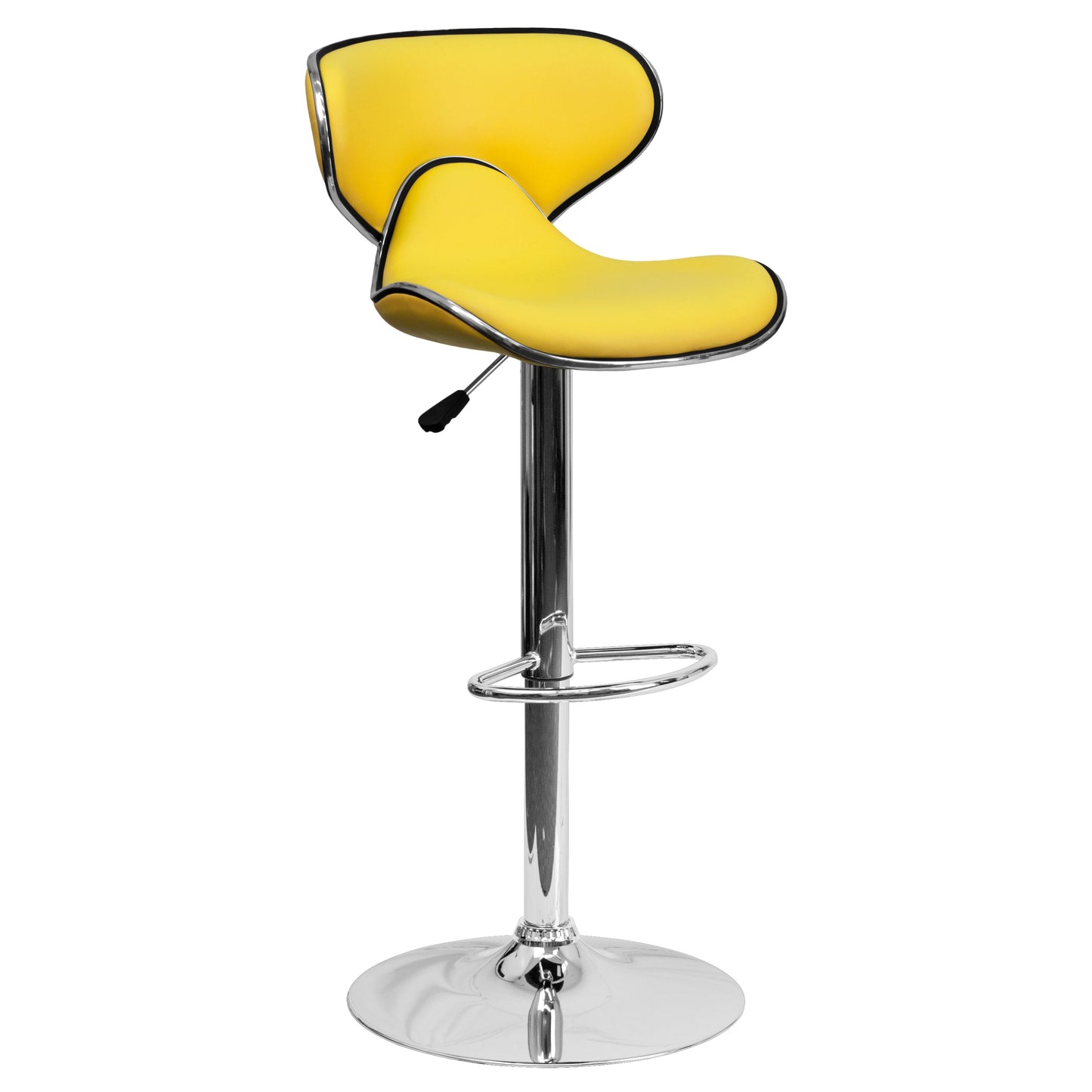 Yellow Vinyl Barstool DS-815-YEL-GG