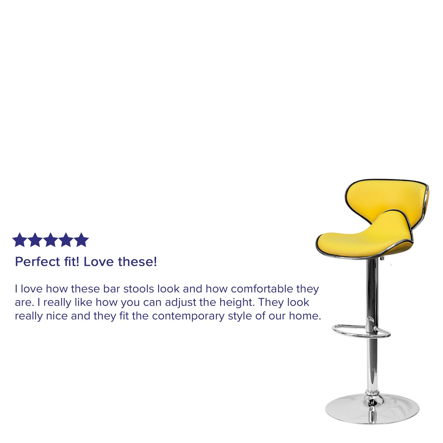 Yellow Vinyl Barstool DS-815-YEL-GG