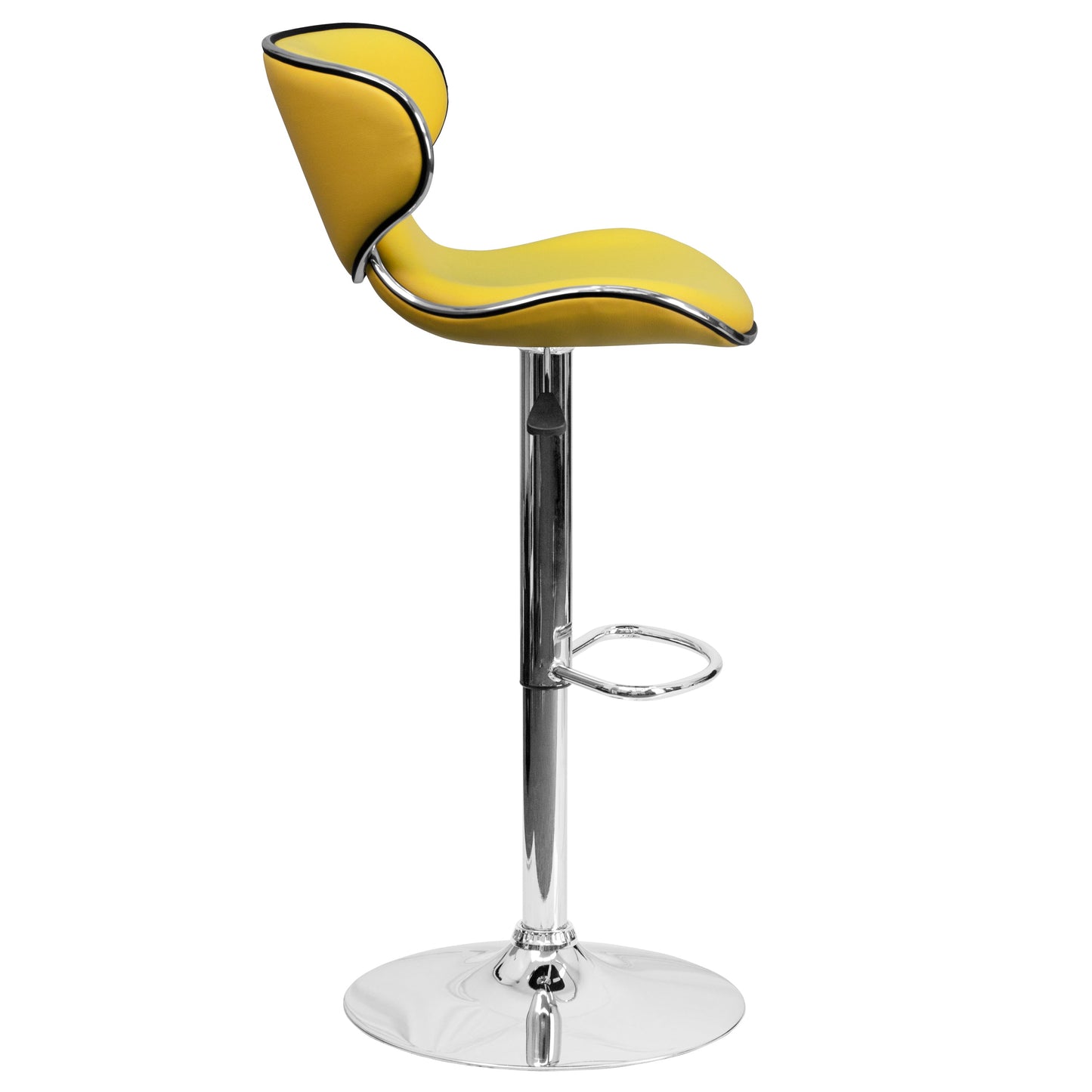 Yellow Vinyl Barstool DS-815-YEL-GG