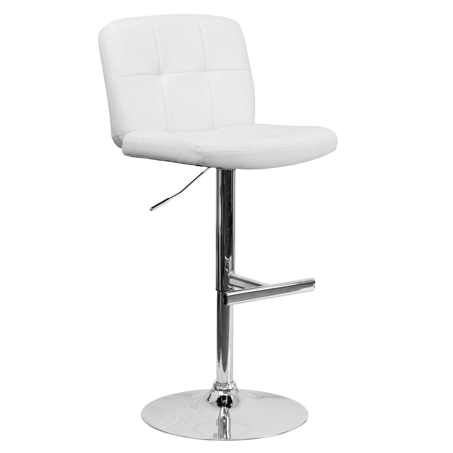 White Vinyl Barstool DS-829-WH-GG