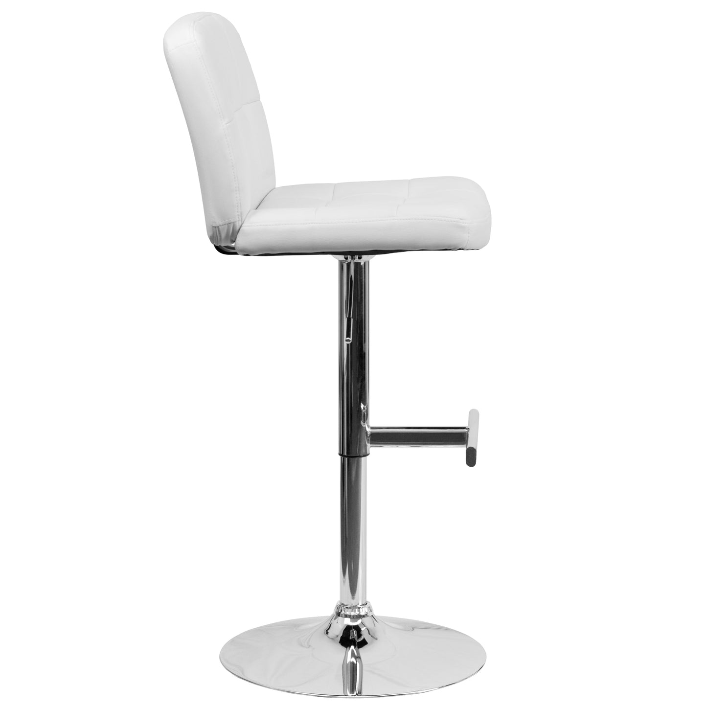 White Vinyl Barstool DS-829-WH-GG