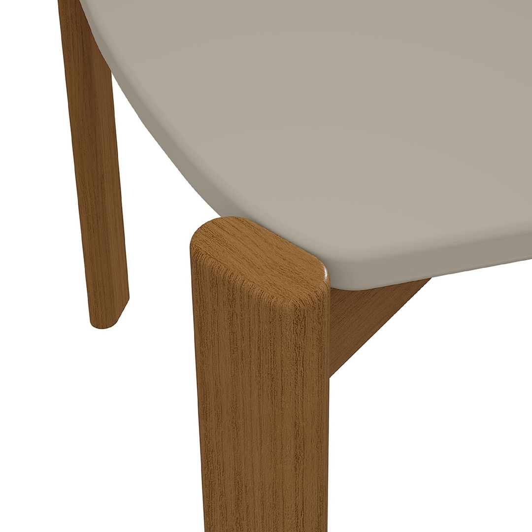 Manhattan Comfort Mid-Century Modern Gales 70.87 Dining Table with Solid Wood Legs in Greige