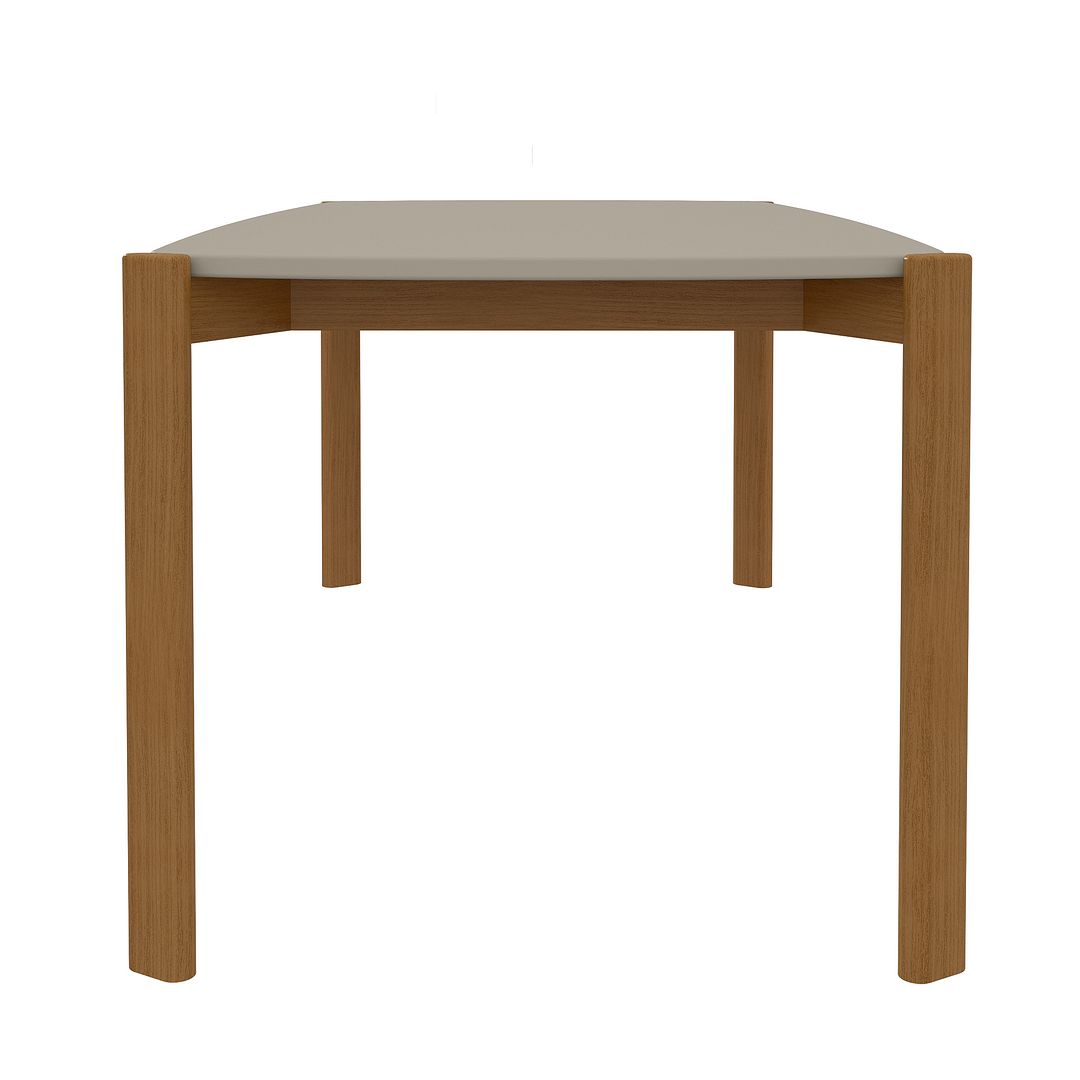 Manhattan Comfort Mid-Century Modern Gales 70.87 Dining Table with Solid Wood Legs in Greige